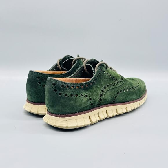 Cole Haan Shoes Mens 8.5 Green Suede Zerogrand Wingtip Oxford Dress Brogue main image 7
